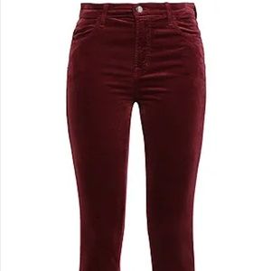 J Brand- Maria high rise skinny jeans- Velvet Oxblood
